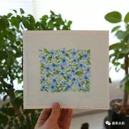  一组小清新水彩插画