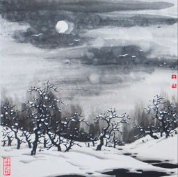  天热了,献上有着冷逸之美的冰雪山水画作品,让您清凉一夏