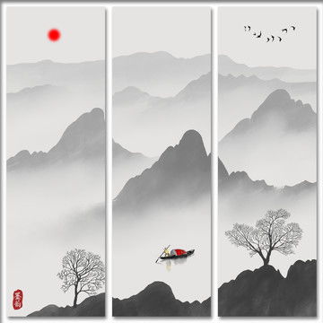 微信头像山水画图片新中