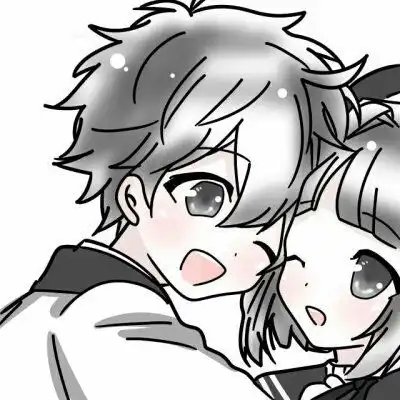  情侣头像卡通呆萌一对两张2020二次元情侣头像一男一女萌