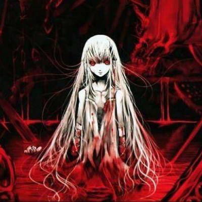 二次元病娇黑化少女图片恐怖血腥动漫图片
