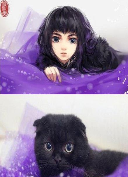  超q超可爱的猫狗拟人化古风插画,每一张都是可以超美的存在