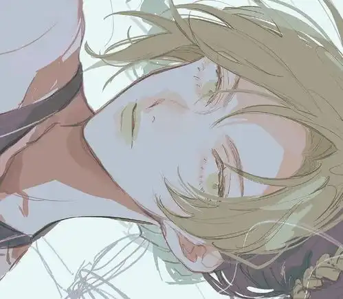 男生头像暖色系动漫插画