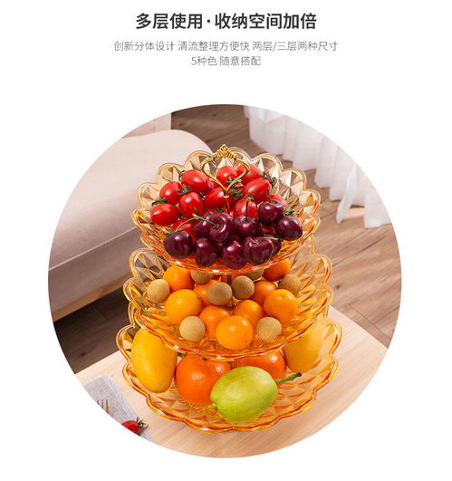  欧式多层果盘客厅家用水果盘创意现代茶几果篮果盆零食糖果收纳架