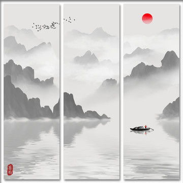  墨染禅境,新中式山水画