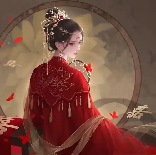  古风红色系头像城市堕入温柔的困意