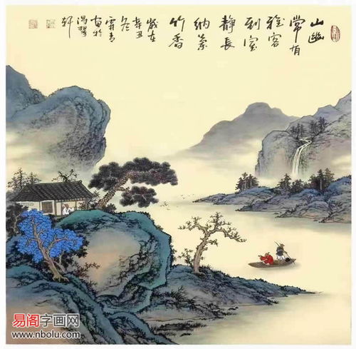  霖青山水画,高山流水知音赏