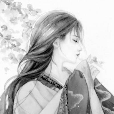  黑白动漫女头像高冷冷酷黑色二次元头像
