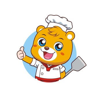  卡通可爱小熊厨师