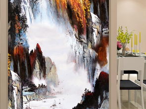  高山流水风景山水画图片素材效果图下载立体玄关大全油画绘画编号17127986