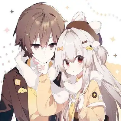  两人一张的手绘甜蜜动漫情头图片,情侣漫画风头像