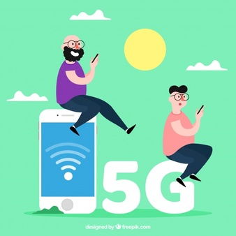 5g网络互联网手机网络移动联通电信科技蓝色科技发布会智能海报会议展板舞台背景矢量素材平面设计freepik素材互联网5g网络矢量素材
