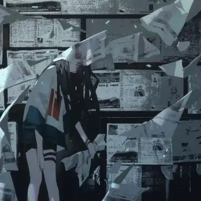  动漫女生头像孤独坠落丧系图片