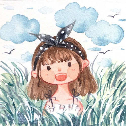 甜词水彩手绘卡通小清新插画头卡通动漫头像我要个性网