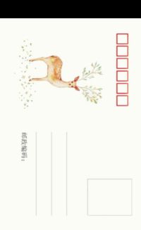  文艺小清新插画麋鹿全景明信片竖款套装