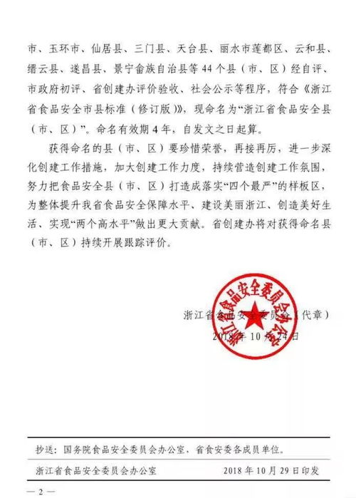  喜报象山成功获评浙江省食品安全县