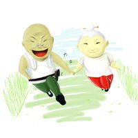  卡通情侣头像老奶老头