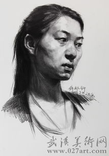  素描头像作品图片,素描人头像美术作品15.3.003