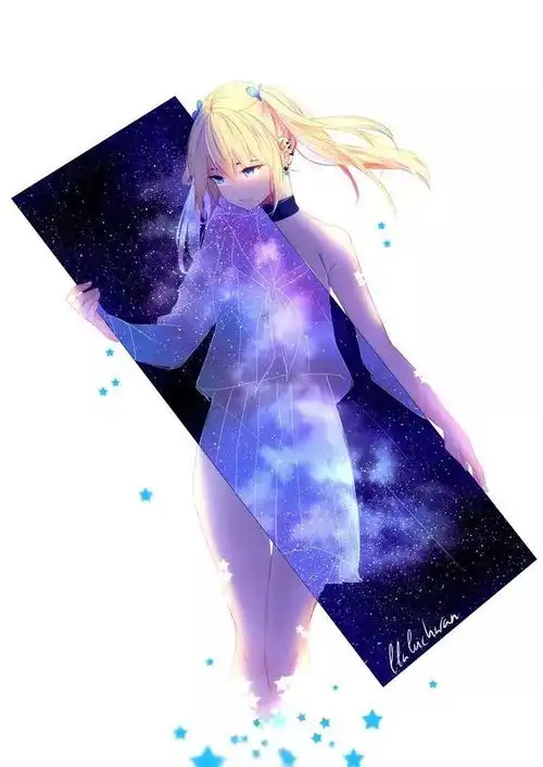  好绚丽的一抹蓝,神奇般的意境插画师