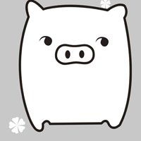 黑白猪头像黑白