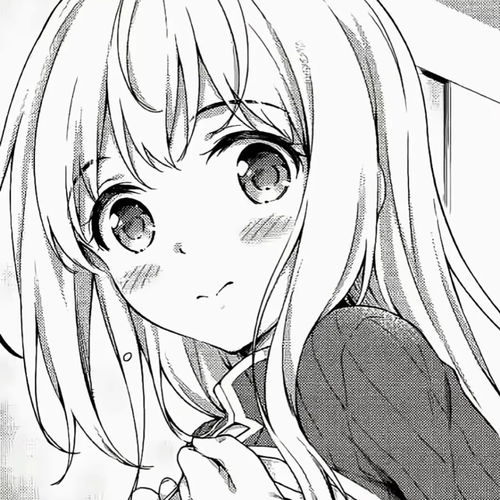  一组黑白漫画风女头