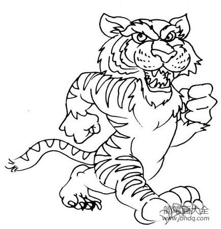  小花逃出虎口简笔画