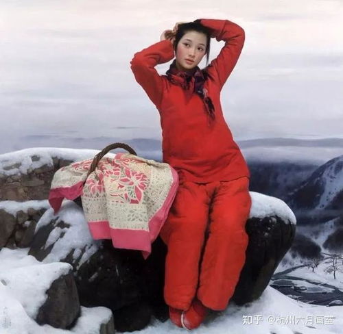  超写实油画和素描丨雪地里一身红棉袄红棉裤的小媳妇,就是他画的