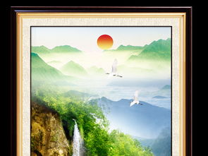  高山流水山水风景画装饰画中式玄关图片设计素材高清psd模板下载104.72mb动物花鸟玄关大全