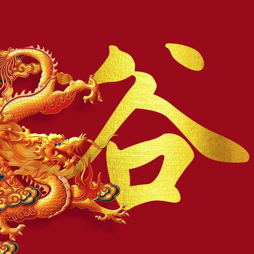  百家姓微信头像,霸气金龙姓氏壁纸,大气红金简约通用