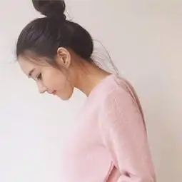 丸子头唯美侧脸头像
