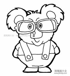  戴眼镜的考拉简笔画