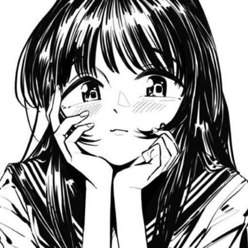  非常可的黑白漫画女头