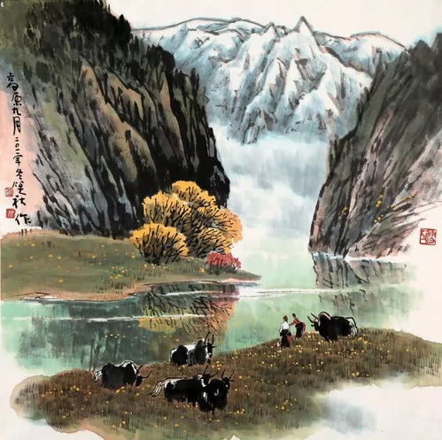  他的山水画设色绝妙,连李可染看了都夸这山水画用色太好了
