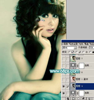  photoshop调出人物照片淡淡的粉青色