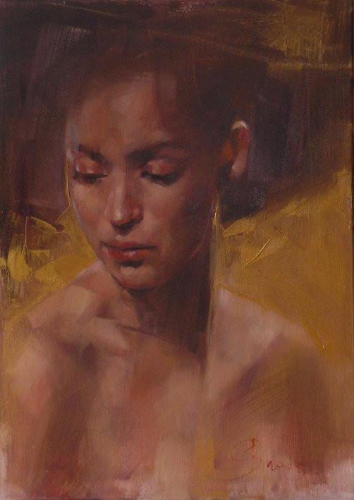  波兰女画家雷娜塔的大笔触油画,洒脱