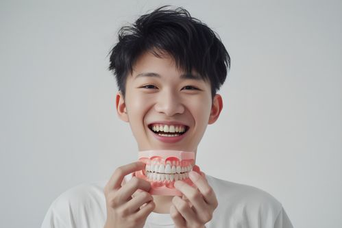  口腔保健假牙模型牙科肖像人物摄影图片摄影图下载至来源处