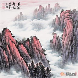  一进门玄关挂画山水秀丽美景无双