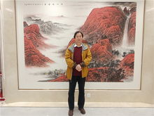  杨留义城市山水画燕山揽胜图亮相北京世界园艺博览会