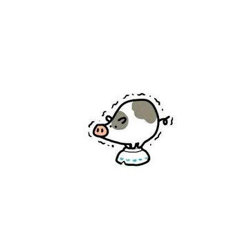 黑白猪头像小花猪