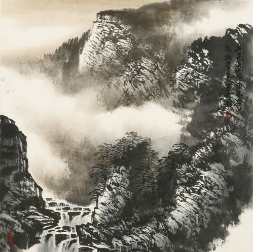 白石入室弟子张文魁山水作品一