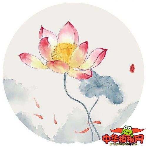  古风水墨荷花插画,夏日清荷