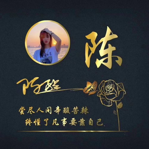  黑金励志微信姓氏头像,生活百般滋味,你要笑着面对