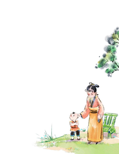  中国风童书古文插图水墨画