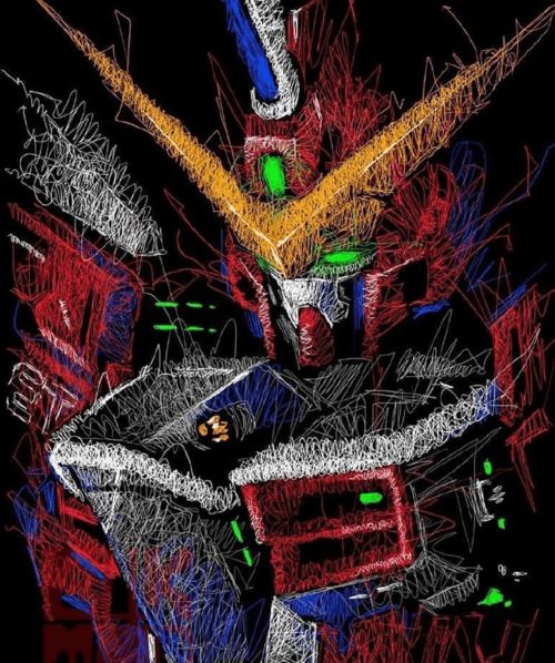  该换头像了,粉笔画风格高达头像