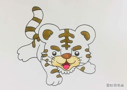  可爱的小老虎简笔画