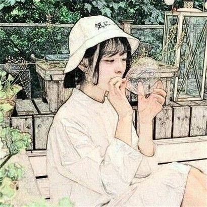  女生小清新手绘头像,安静甜美的女生写真