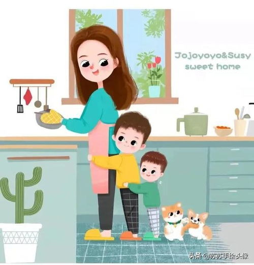  换个头像吧,呆萌可爱的卡通全家福头像,生活充满乐趣