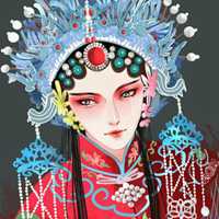  手绘唯美华丽戏子头像图片微信头像图片大全