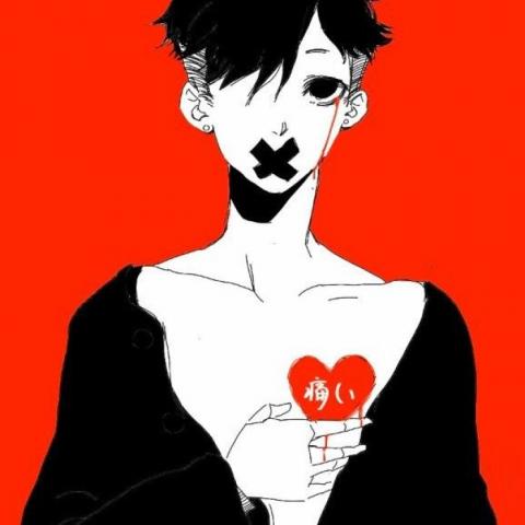 男生动漫头像暗黑系血