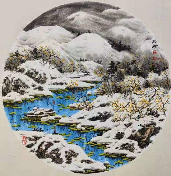 王珂珊冰雪山水画作品欣赏